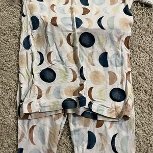 Little Sleepies Moon Pattern Pajama Set - Blue and Brown
